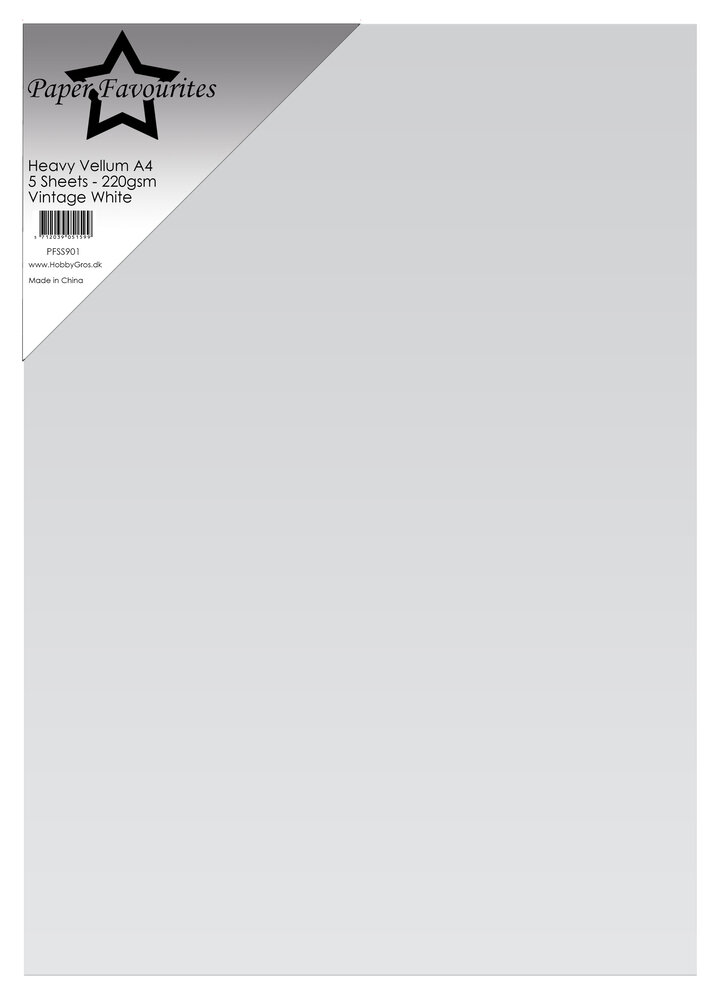 Paper Favourites Heavy Vellum A4 Vintage White 220g (5pcs) (PFSS901)