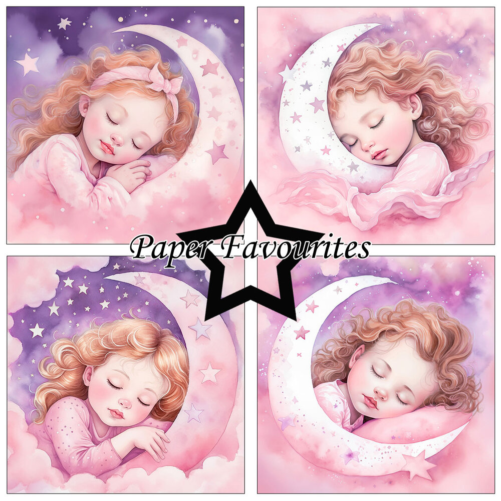 Paper Favourites Sleeping Girl & Boy 6x6 Inch Paper Pack (PF285) (DISCONTINUED)