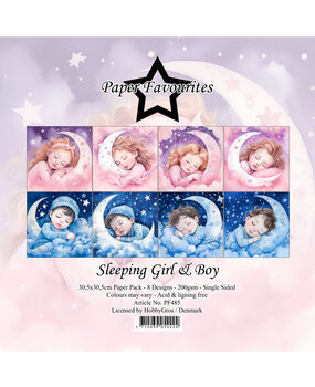 Paper Favourites Sleeping Girl & Boy 12x12 Inch Paper Pack (PF485) (DISCONTINUED)