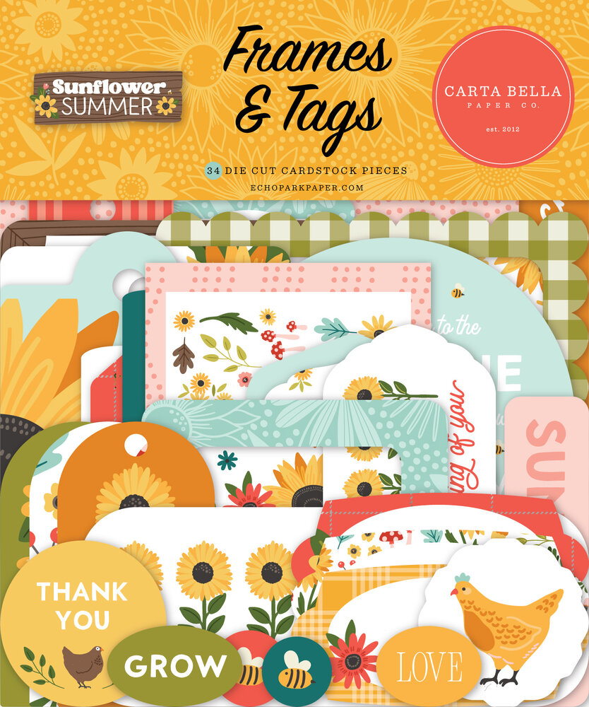 Carta Bella Sunflower Summer Frames & Tags (CBSS368025) (OUTLET) Carta Bella Sunflower Summer Frames & Tags (CBSS368025) (OUTLET)