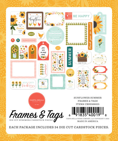 Carta Bella Sunflower Summer Frames & Tags (CBSS368025) (OUTLET) Carta Bella Sunflower Summer Frames & Tags (CBSS368025) (OUTLET)