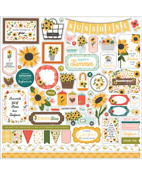 Carta Bella Sunflower Summer 12x12 Inch Element Sticker (CBSS368014) (OUTLET)