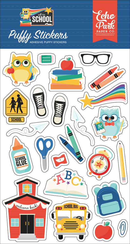 Echo Park Off To School Puffy Stickers (OTS370066) (OUTLET)