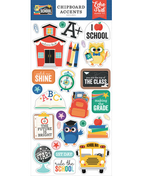 Echo Park Off To School Chipboard Accents (OTS370021) (DISCONTINUED)
