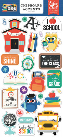 Echo Park Off To School Chipboard Accents (OTS370021) (DISCONTINUED)