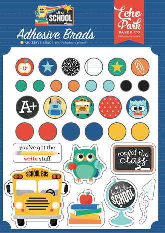 Echo Park Off To School Adhesive Brads (OTS370020) (OUTLET)