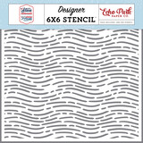 Echo Park Waving Lines Stencil (SSF369034) (DISCONTINUED)