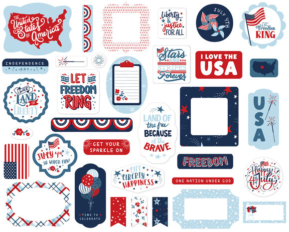 Echo Park Stars And Stripes Forever Ephemera (SSF369024) (DISCONTINUED) Echo Park Stars And Stripes Forever Ephemera (SSF369024) (DISCONTINUED)