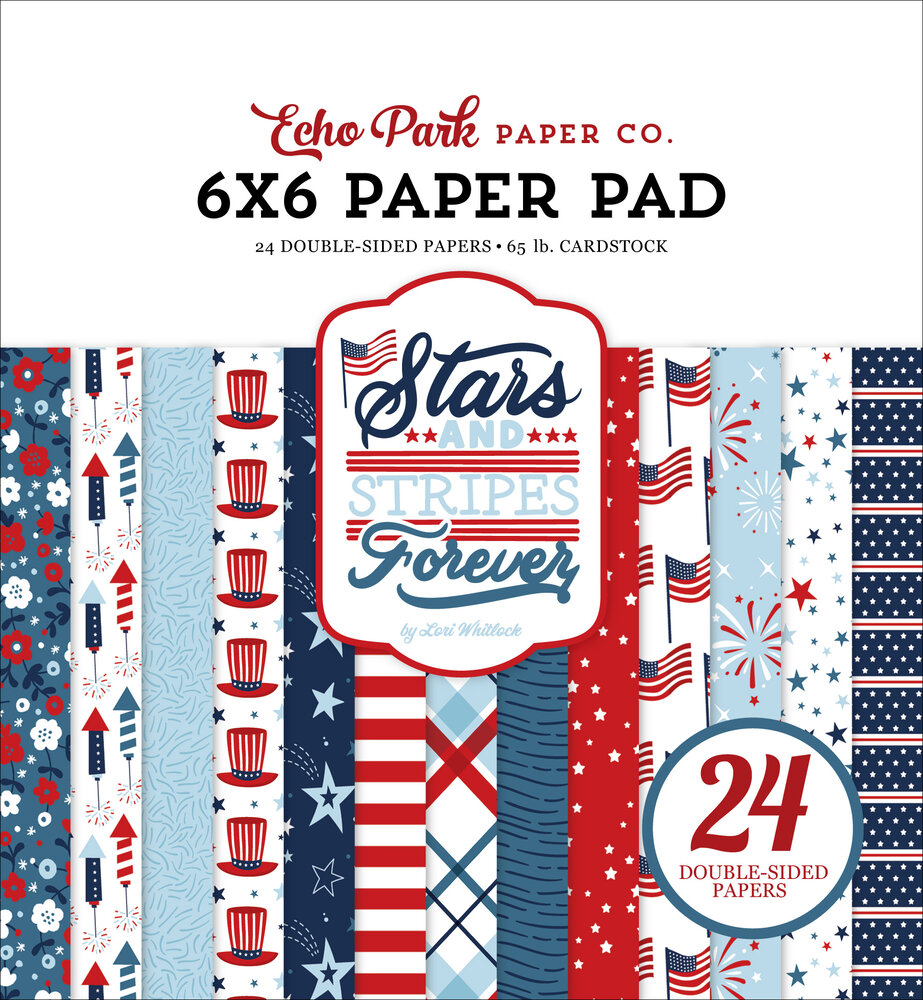 Echo Park Stars And Stripes Forever 6x6 Inch Paper Pad (SSF369023) (DISCONTINUED) Echo Park Stars And Stripes Forever 6x6 Inch Paper Pad (SSF369023) (DISCONTINUED)
