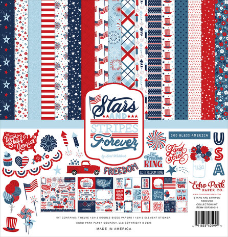 Echo Park Stars And Stripes Forever 12x12 Inch Collection Kit (SSF369016)