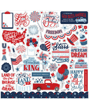 Echo Park Stars And Stripes Forever 12x12 Inch Element Sticker (SSF369014) (DISCONTINUED)