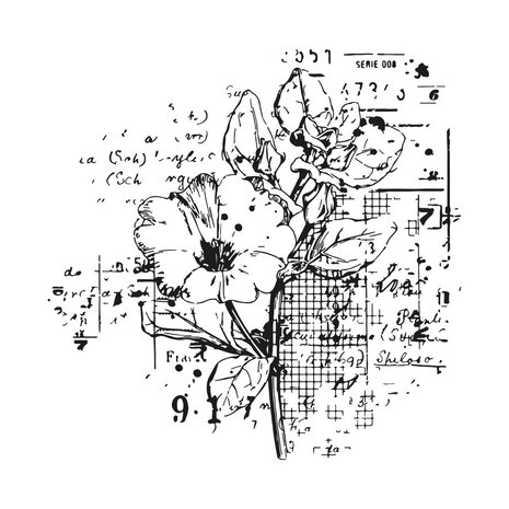 Sizzix Framelits Die w/Stamps by 49 and Market A5 Floral Mix Cluster (1+1pcs) (666632)