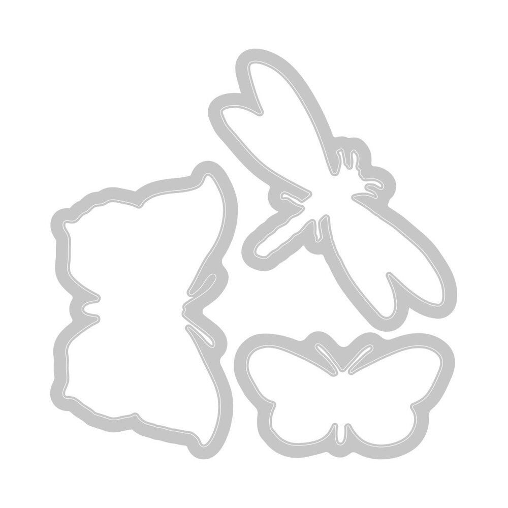 Sizzix Framelits Die w/Stamps by 49 and Market Engraved Wings (3+3pcs) (666633) (DISCONTINUED)