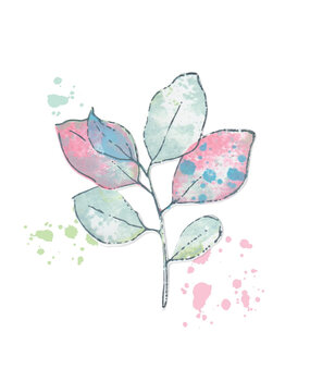 Sizzix Framelits Die w/Stamps by 49 and Market A5 Painted Pencil Leaves (11+1pcs) (666636)