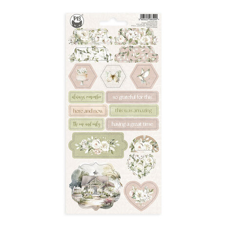 P13 Love and Lace Chipboard Stickers 03 (18pcs) (P13-LAL-36) (DISCONTINUED)