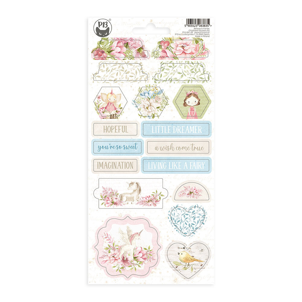 P13 Believe in Fairies Chipboard Stickers 03 (P13-BIF-36) (OUTLET) P13 Believe in Fairies Chipboard Stickers 03 (P13-BIF-36) (OUTLET)