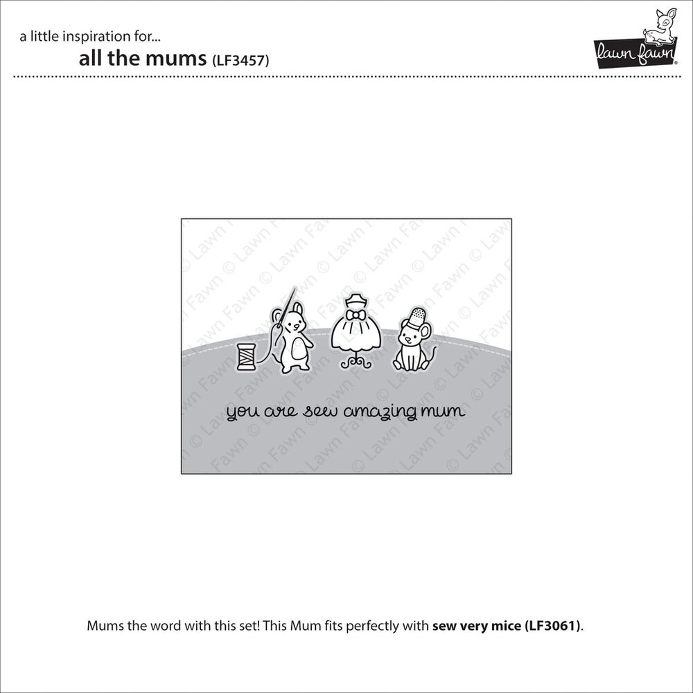 Lawn Fawn All the Mums Clear Stamps (LF3457) (OUTLET) Lawn Fawn All the Mums Clear Stamps (LF3457) (OUTLET)
