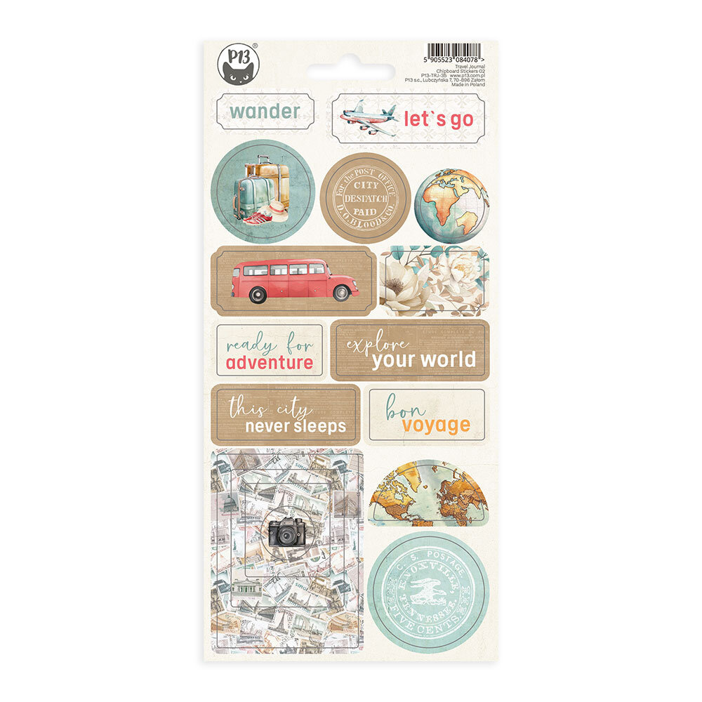 P13 Travel Journal Chipboard Stickers 02 (P13-TRJ-35) (DISCONTINUED)
