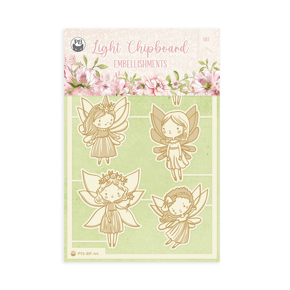 P13 Believe in Fairies Light Chipboard Embellishments 01 (6pcs) (P13-BIF-44) (DISCONTINUED)