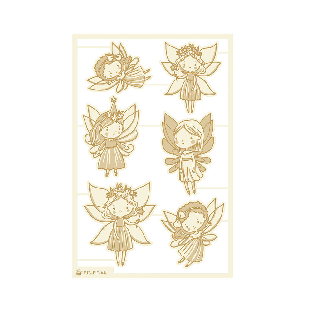P13 Believe in Fairies Light Chipboard Embellishments 01 (6pcs) (P13-BIF-44) (DISCONTINUED)