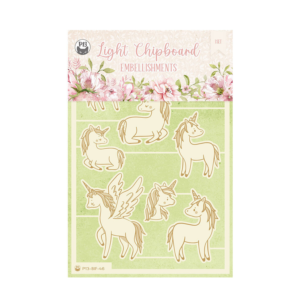 P13 Believe in Fairies Light Chipboard Embellishments 03 (8pcs) (P13-BIF-46) (DISCONTINUED)