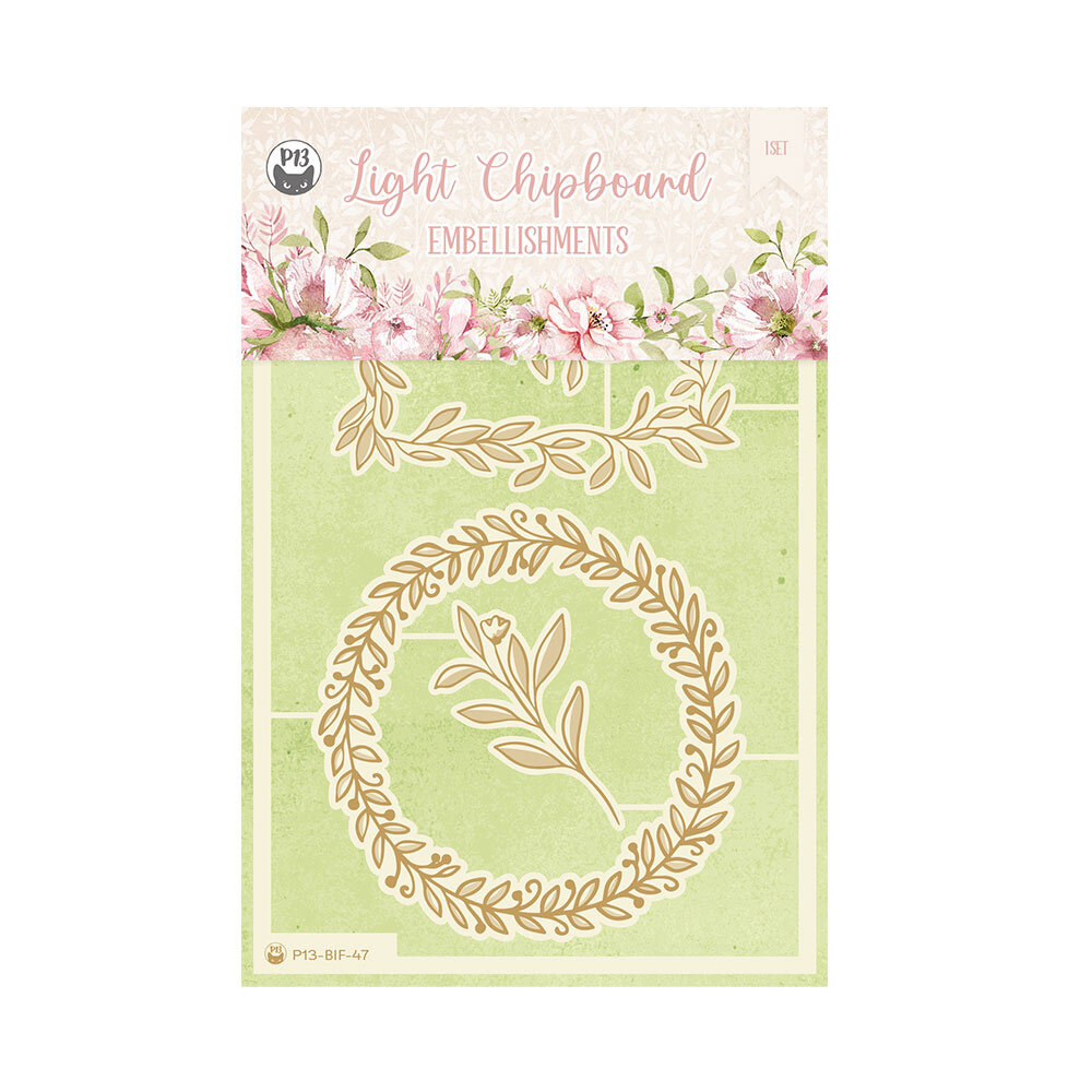 P13 Believe in Fairies Light Chipboard Embellishments 04 (4pcs) (P13-BIF-47) (DISCONTINUED)