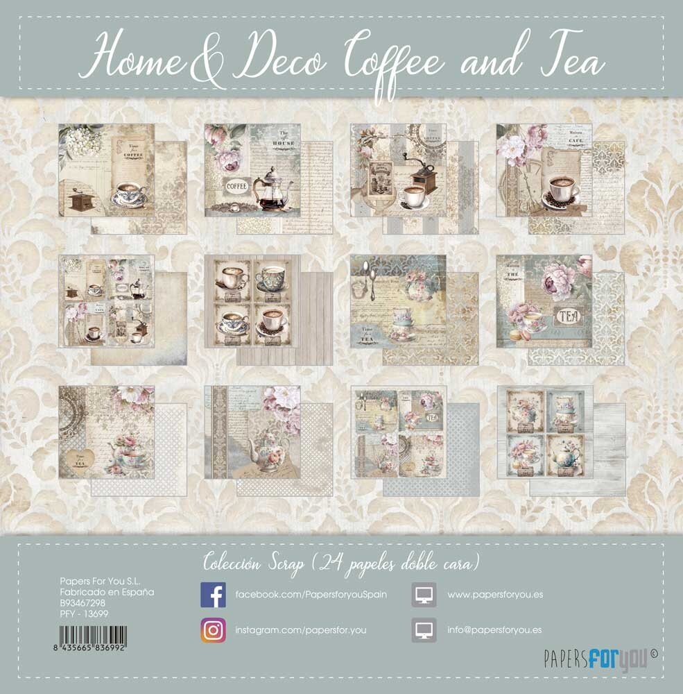 Papers For You Home&Deco Coffee and Tea Mini Scrap Paper Pack (24pcs) (PFY-13702) (DISCONTINUED)