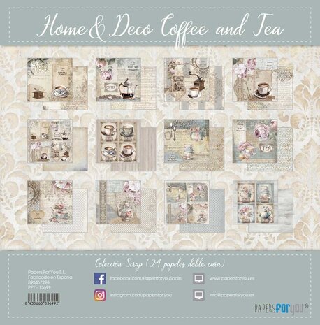 Papers For You Home&Deco Coffee and Tea Mini Scrap Paper Pack (24pcs) (PFY-13702) (DISCONTINUED)