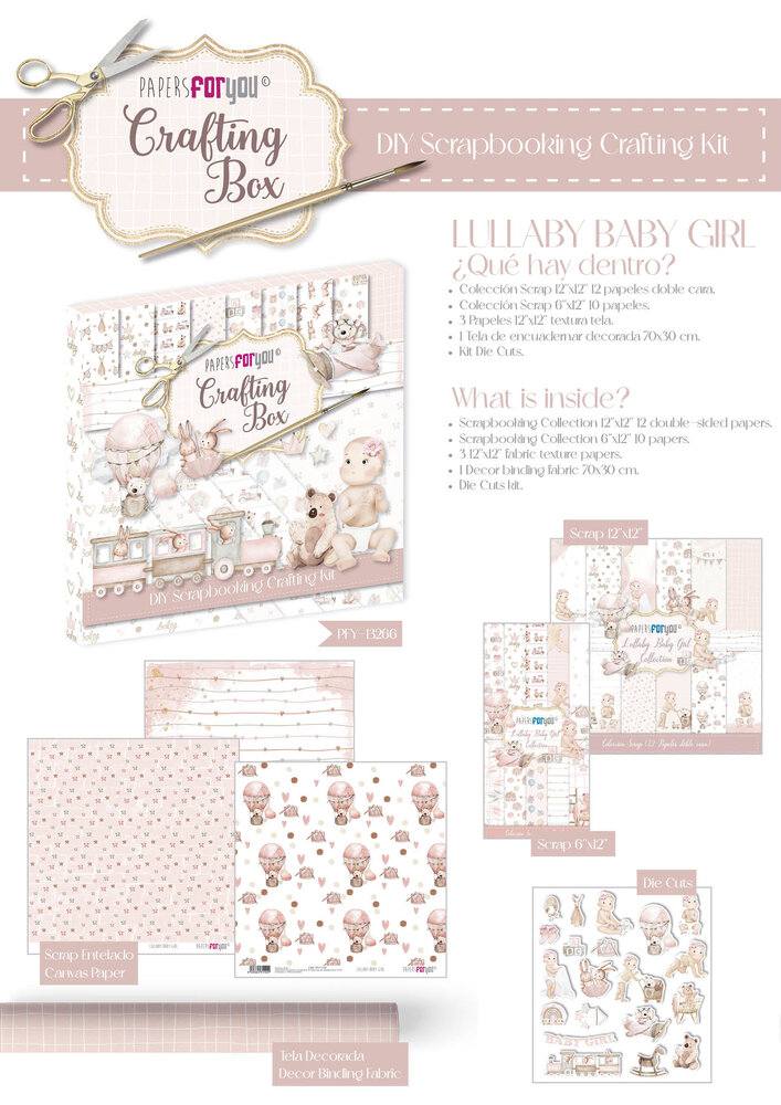 Papers For You Lullaby Baby Girl Crafting Box (PFY-13266) (DISCONTINUED)