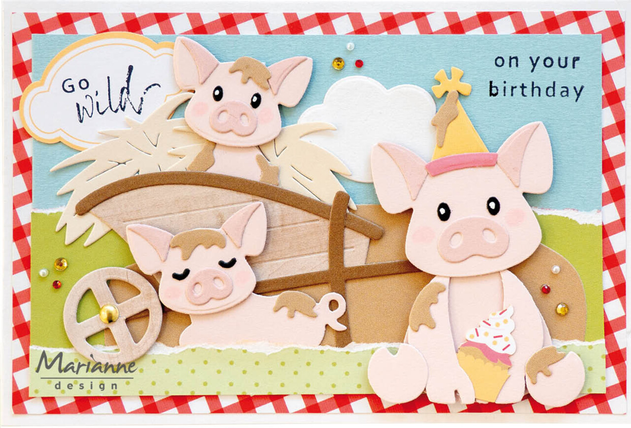 Marianne Design Collectables Eline's Pig Family (COL1545) Marianne Design Collectables Eline's Pig Family (COL1545)