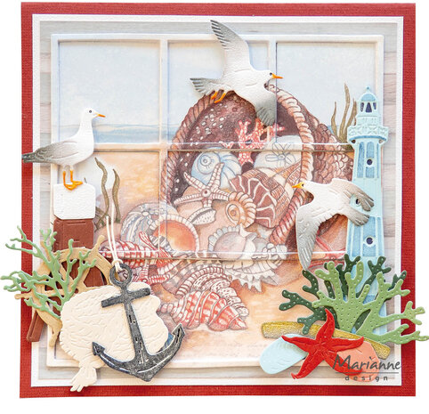 Marianne Design Creatables Tiny's Beach Pole & Gulls (LR0859) (DISCONTINUED)