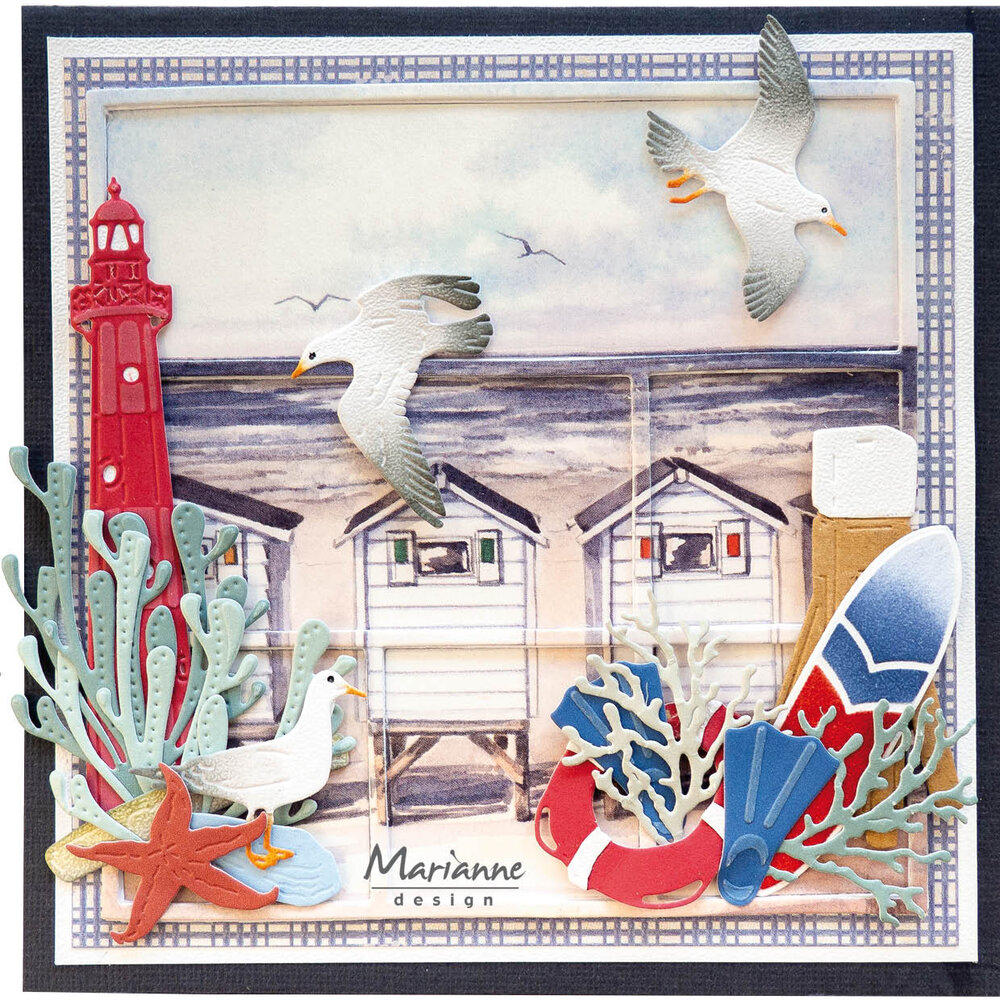 Marianne Design Creatables Tiny's Beach Pole & Gulls (LR0859) (DISCONTINUED)