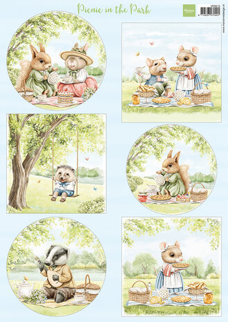 Marianne Design Decoration Sheet A4 Picnic in the Park (VK9610) (DISCONTINUED)