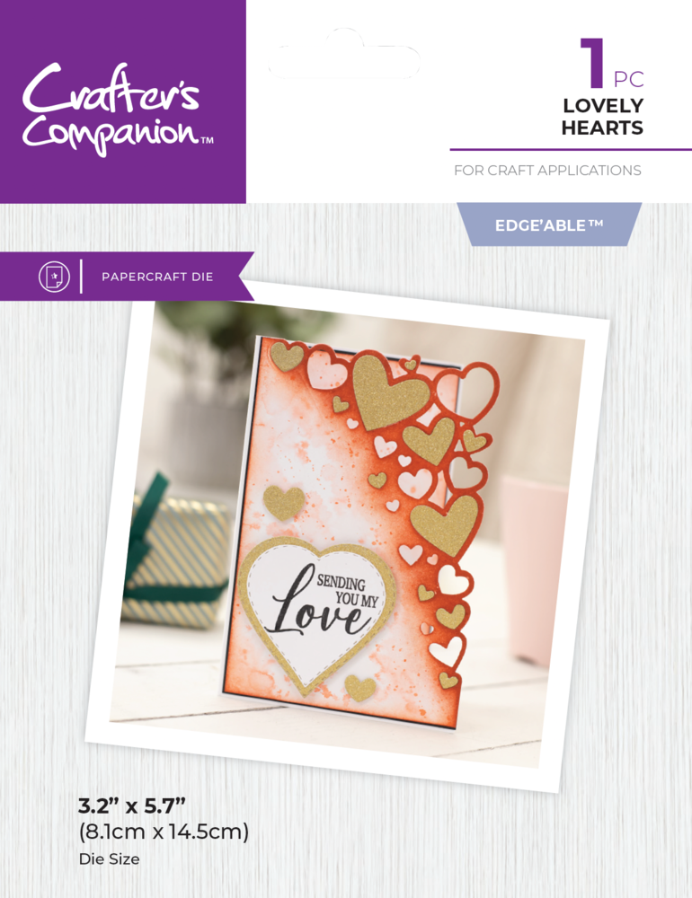 Crafter's Companion Corner Edge'able Dies Lovely Hearts (CC-MD-EDG-LOHEA)