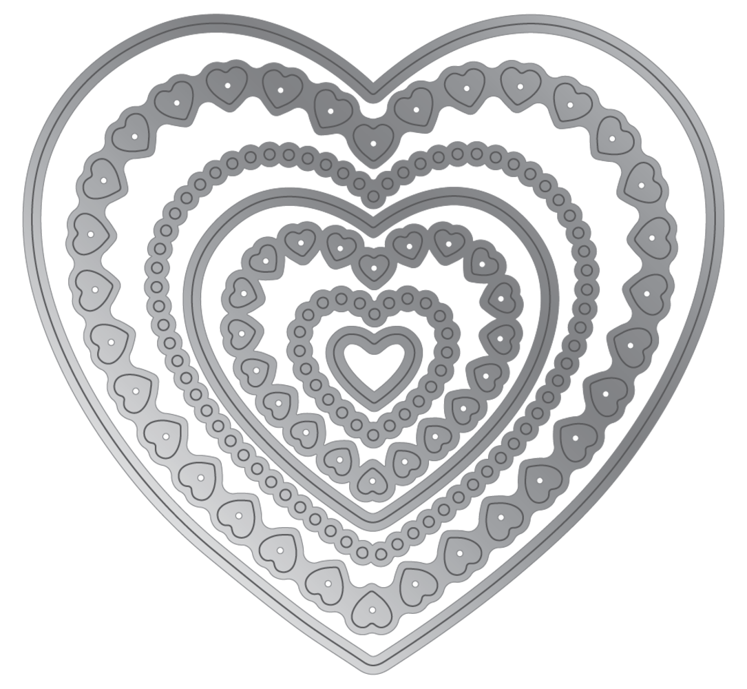 Crafter's Companion Decorative Nesting Element Dies Nesting Hearts (CC-MD-ELE-DNHEA) (DISCONTINUED)