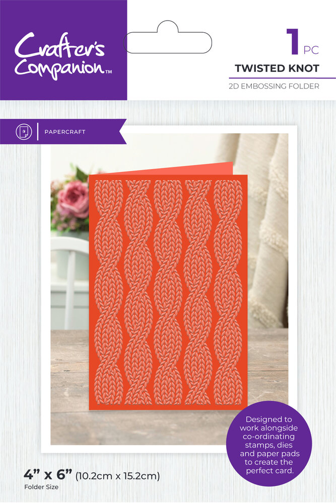Crafter's Companion Modern Man 2D Embossing Folder Twisted Knot (CC-MM-EF4-TWKI) (DISCONTINUED) Crafter's Companion Modern Man 2D Embossing Folder Twisted Knot (CC-MM-EF4-TWKI) (DISCONTINUED)
