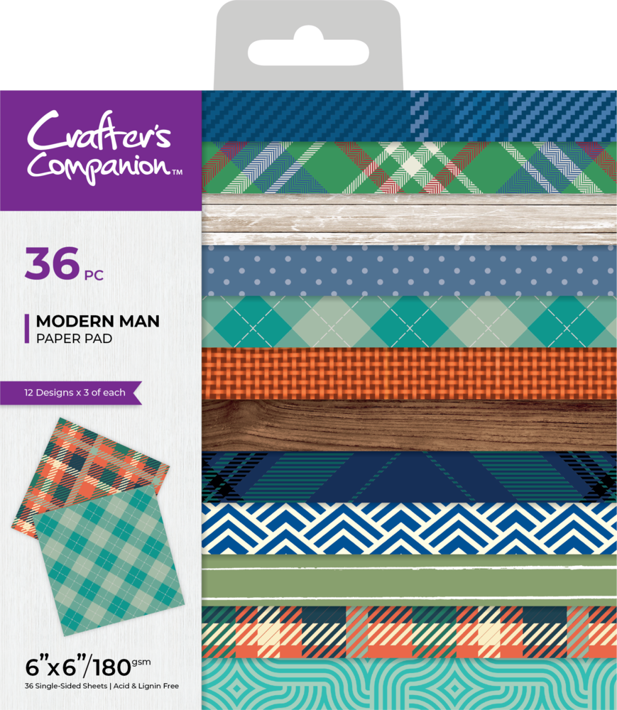 Crafter's Companion Modern Man 6x6 Inch Paper Pad (CC-MM-PAD6) (DISCONTINUED)