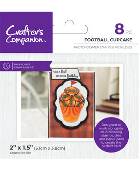 Crafter's Companion Modern Man Stamp & Dies Football Cupcakes (CC-MM-STD-FOCU) (DISCONTINUED)