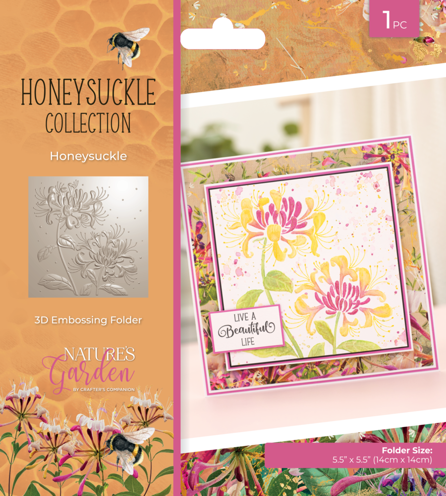 Crafter's Companion Honeysuckle 3D Embossing Folder Honeysuckle (NG-HS-EF5.5-3D-HOSU) (DISCONTINUED)