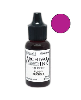 Ranger Dyan Reaveley Dylusions Archival Ink Funky Fuchsia Re-Inker 0.5 fl oz (ARD85287)