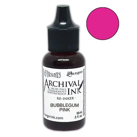 Ranger Dyan Reaveley Dylusions Archival Ink Bubblegum Pink Re-Inker 0.5 fl oz (ARD51183)