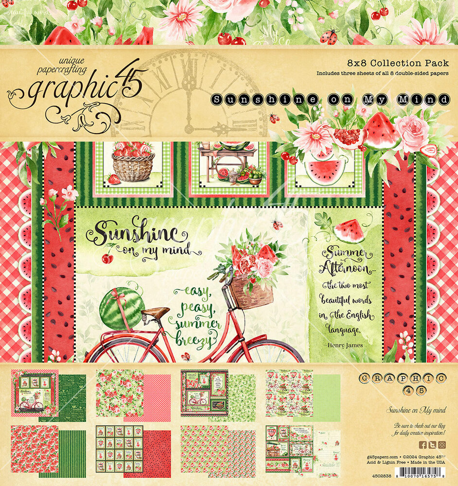 Graphic 45 Sunshine on my Mind 8x8 Inch Collection Pack (4502838)