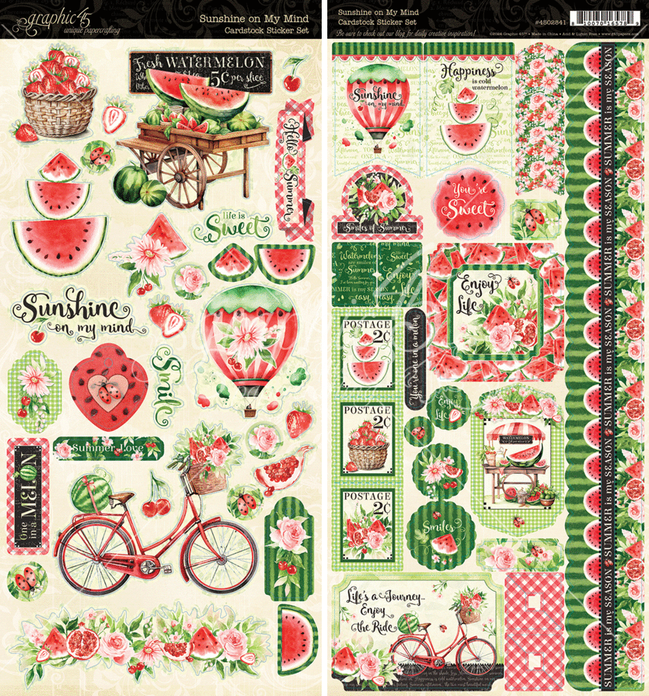 Graphic 45 Sunshine on my Mind Cardstock Sticker Set (4502841) (DISCONTINUED)