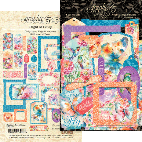 Graphic 45 Flight of Fancy Chipboard Tags & Frames (4502858) (DISCONTINUED)