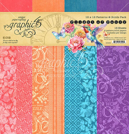 Graphic 45 Flight of Fancy 12x12 Inch Patterns & Solids Pack (4502855)