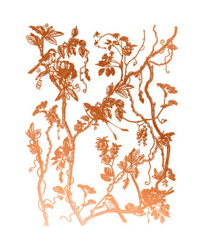 Re-Design with Prima Kacha Copper Foil Bird Watching 18x24 Inch Decor Transfers (669737)