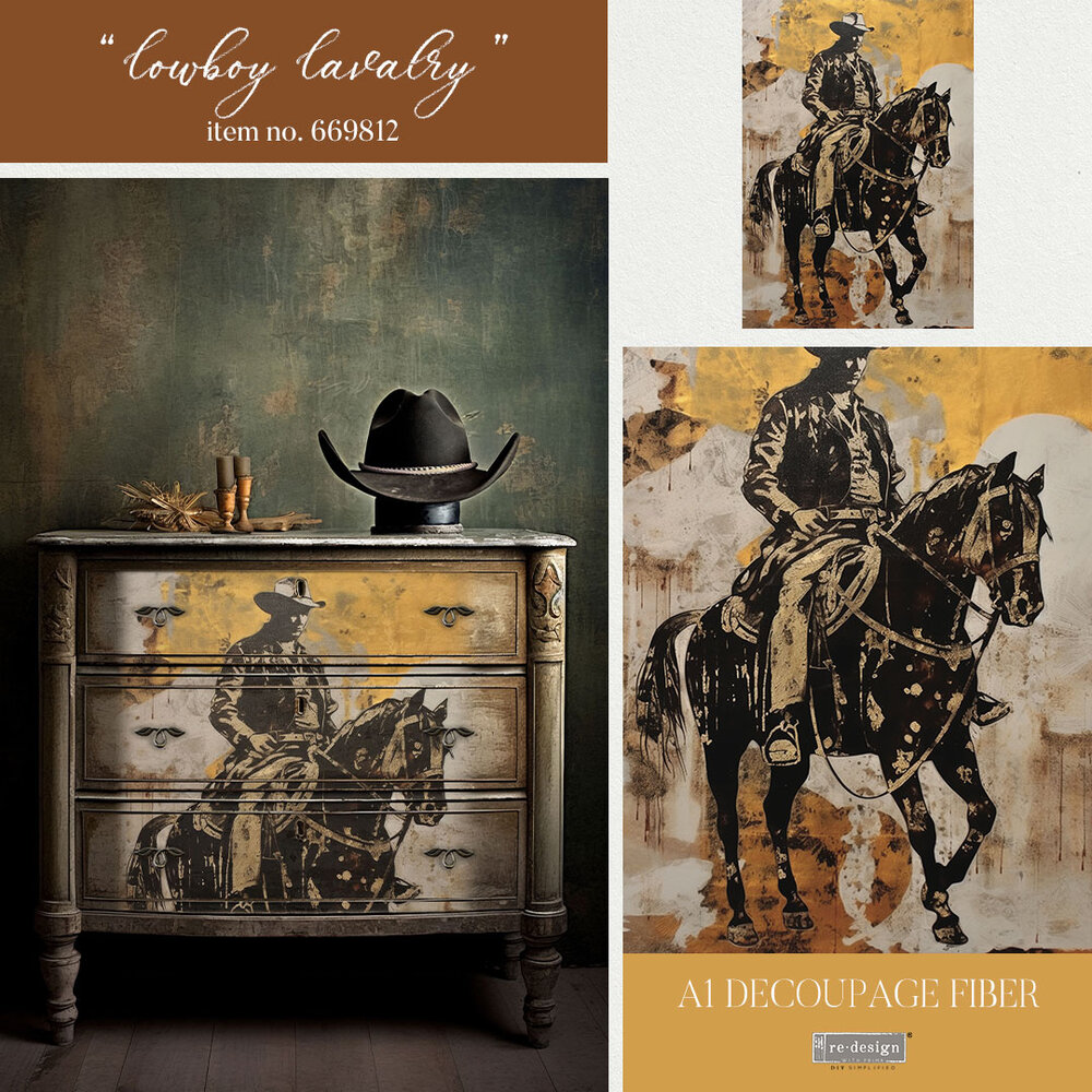 Re-Design with Prima Cowboy Cavalry A1 Decoupage Fiber (1pcs) (669812)