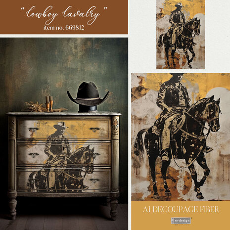 Re-Design with Prima Cowboy Cavalry A1 Decoupage Fiber (1pcs) (669812)