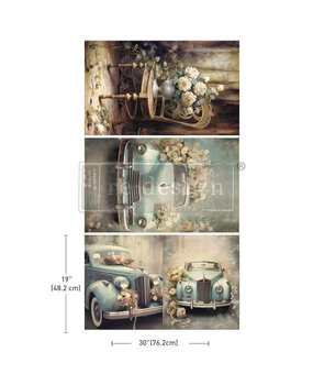 Re-Design with Prima Retro Rose Ride 19.5x30 Inch Tissue Paper (3pcs) (671754) (DISCONTINUED)