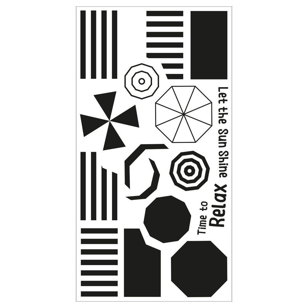 Sizzix Clear Stamps by Catherine Pooler Beach Blankets & Brellas (16pcs) (666655) (DISCONTINUED)